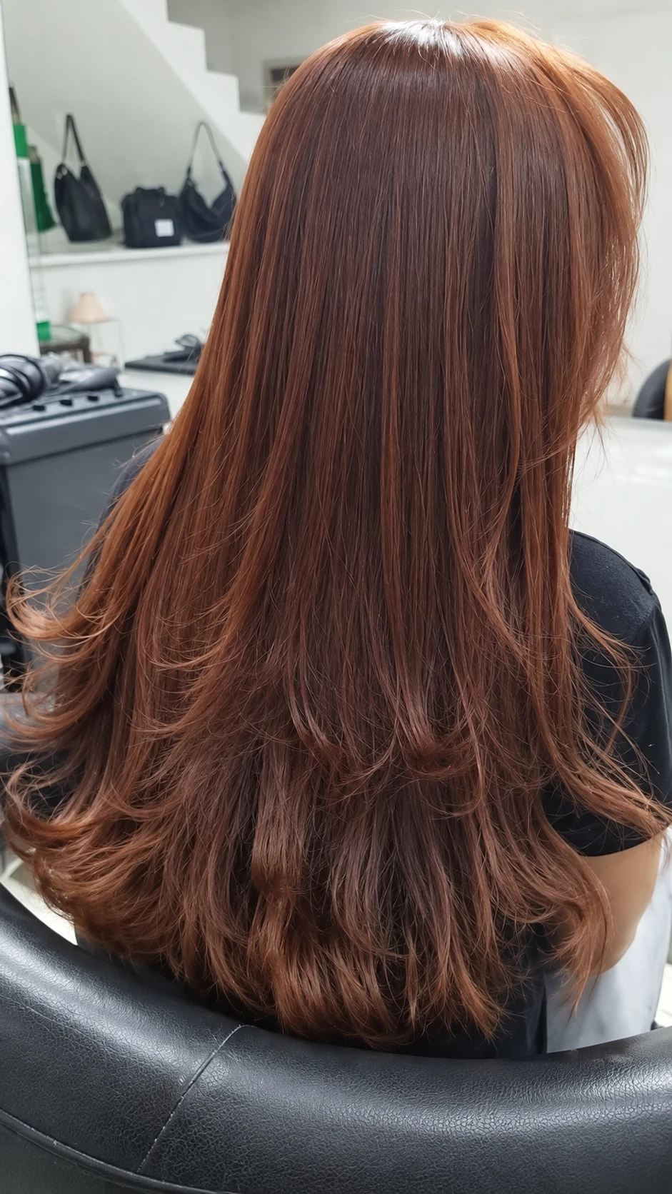 Cabelo acobreado depois da transformação